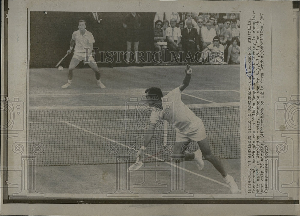 1967 Press Photo Australian tennis player John Newcomb at Wimbledon - Historic Images