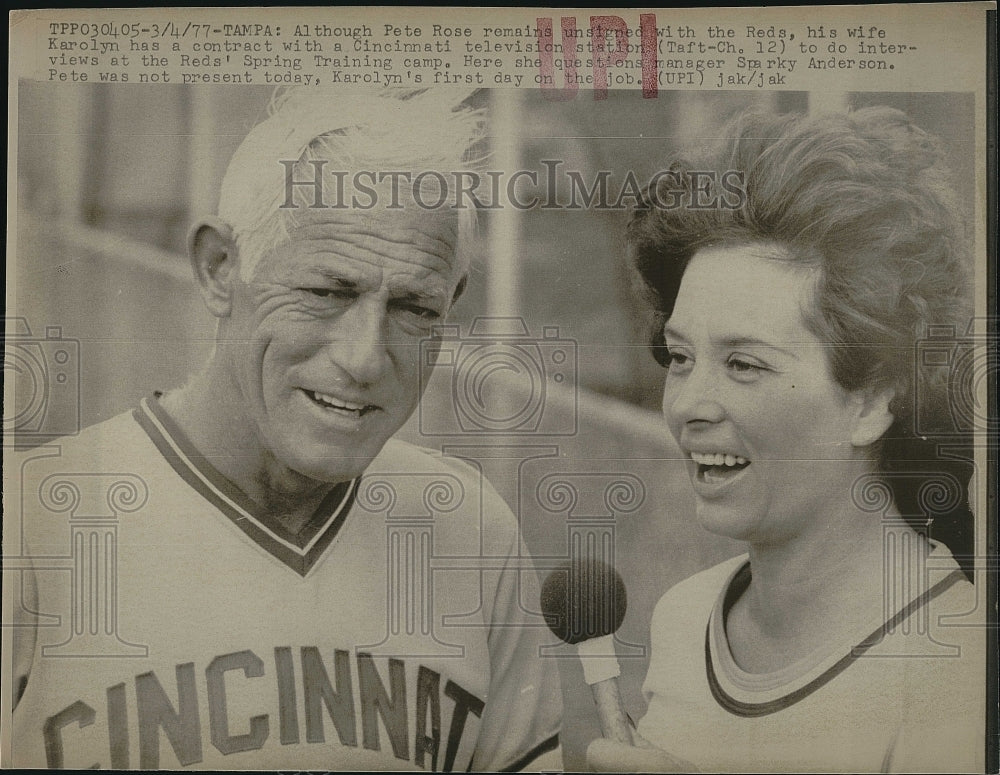 1977 Press Photo Karolyn Rose Pete Roses Wife - Historic Images