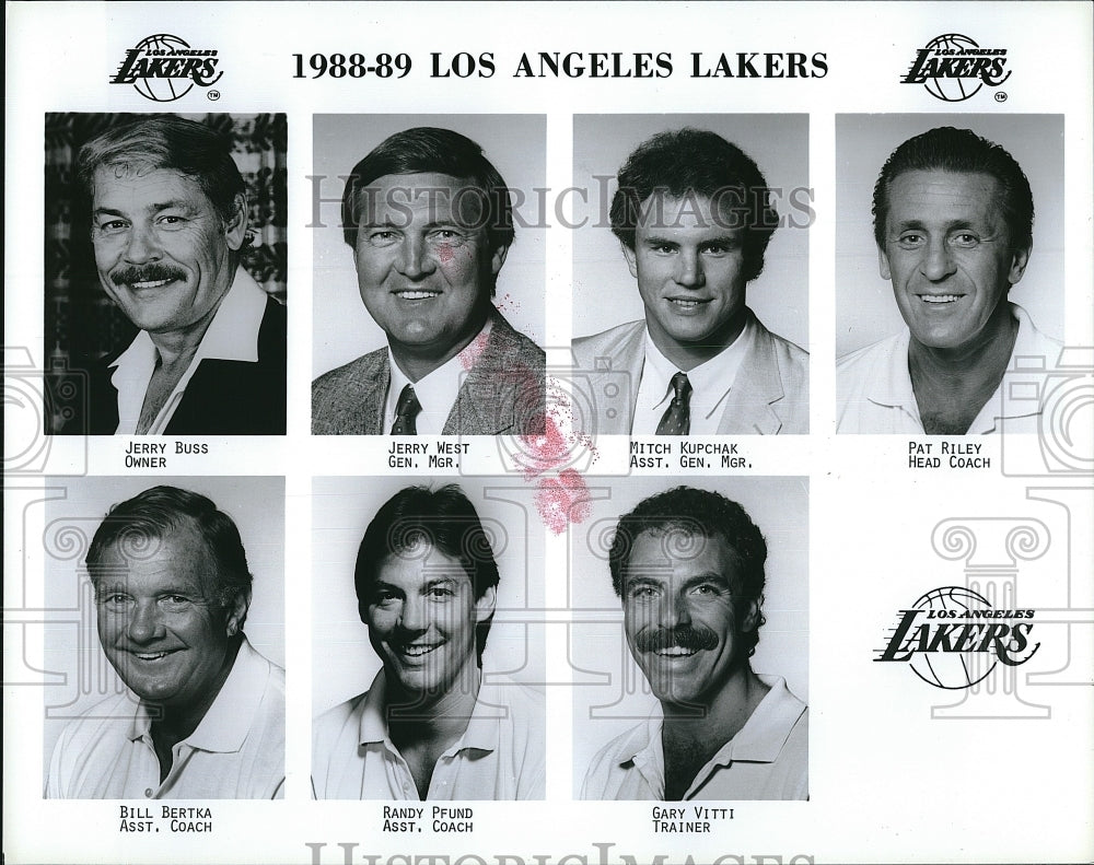 1988 Press Photo Los Angeles Lakers Staff - Historic Images