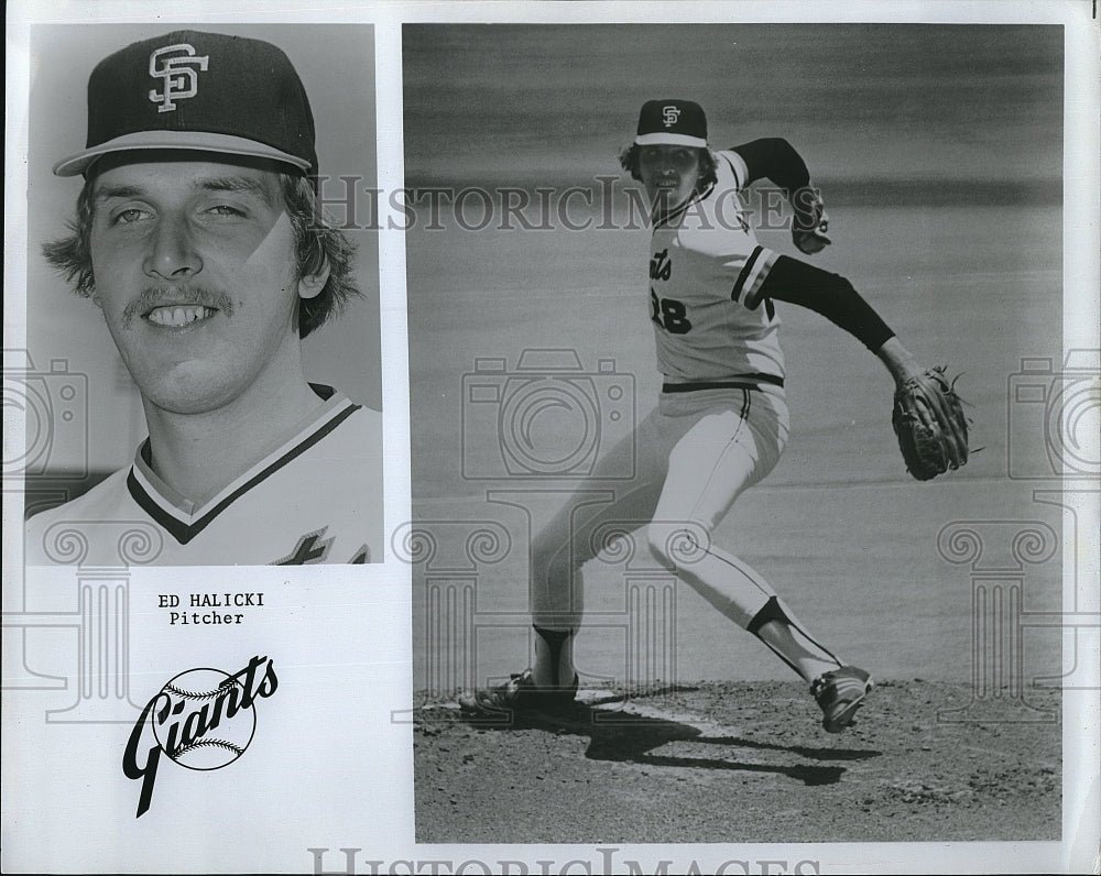 Press Photo Giants Ed Malicki Pitcher - Historic Images