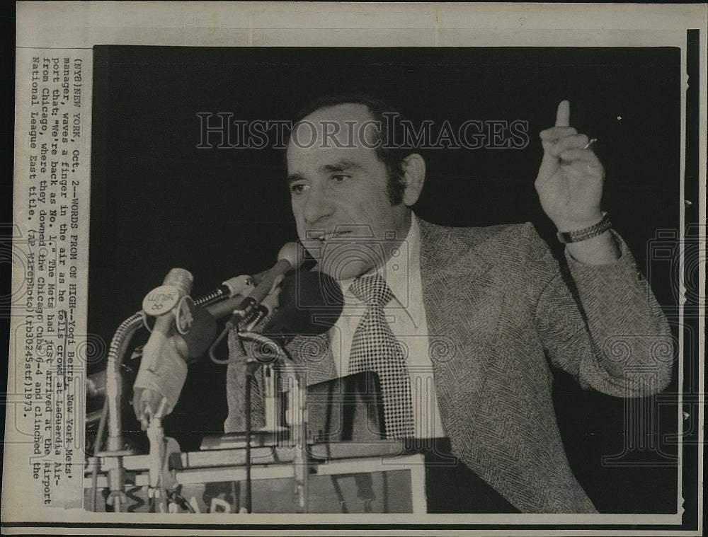 1973 Press Photo NY Mets manager, Yogi Berra - Historic Images