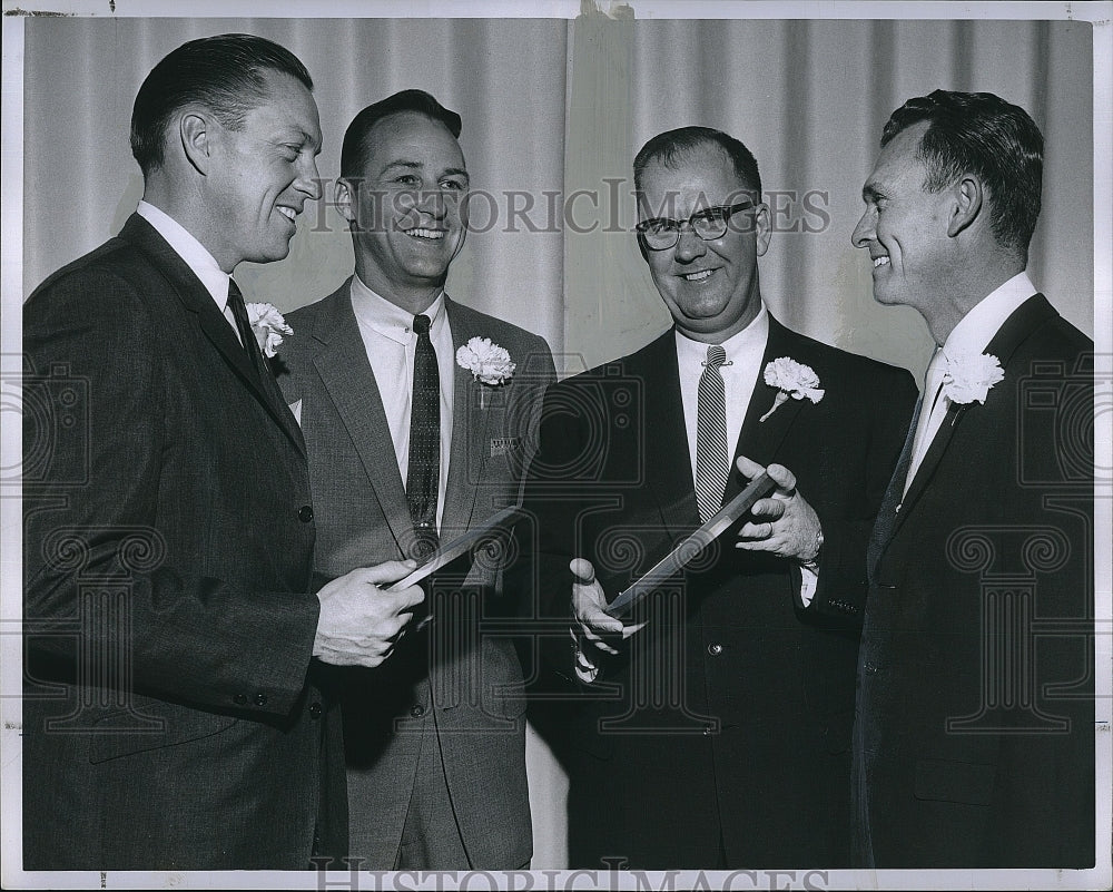 1961 Press Photo Baseball dinner, McHale,Bolling,Burke,McMillan - Historic Images