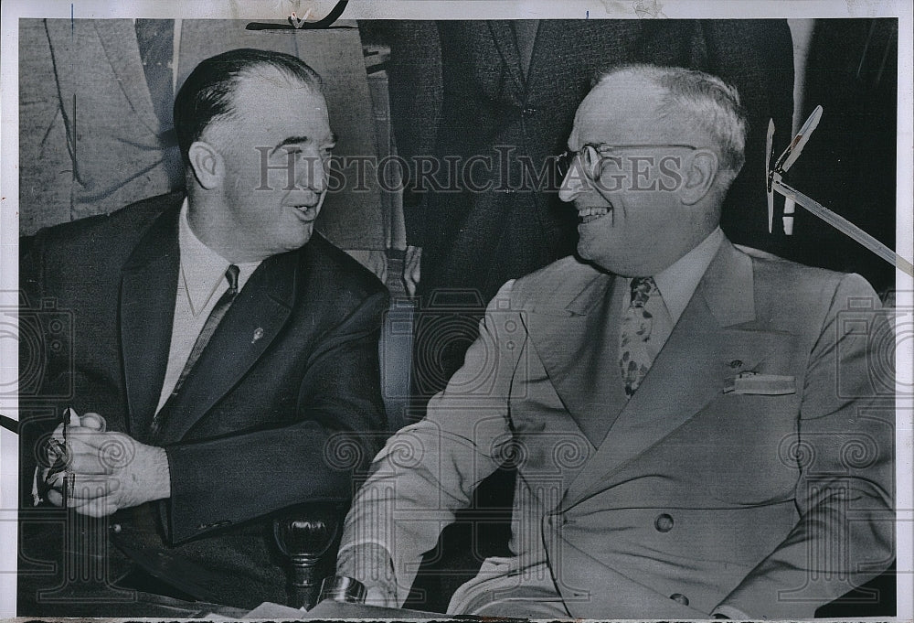 1956 Press Photo Gov AB Chandler & former Pres.Harry S Truman - Historic Images