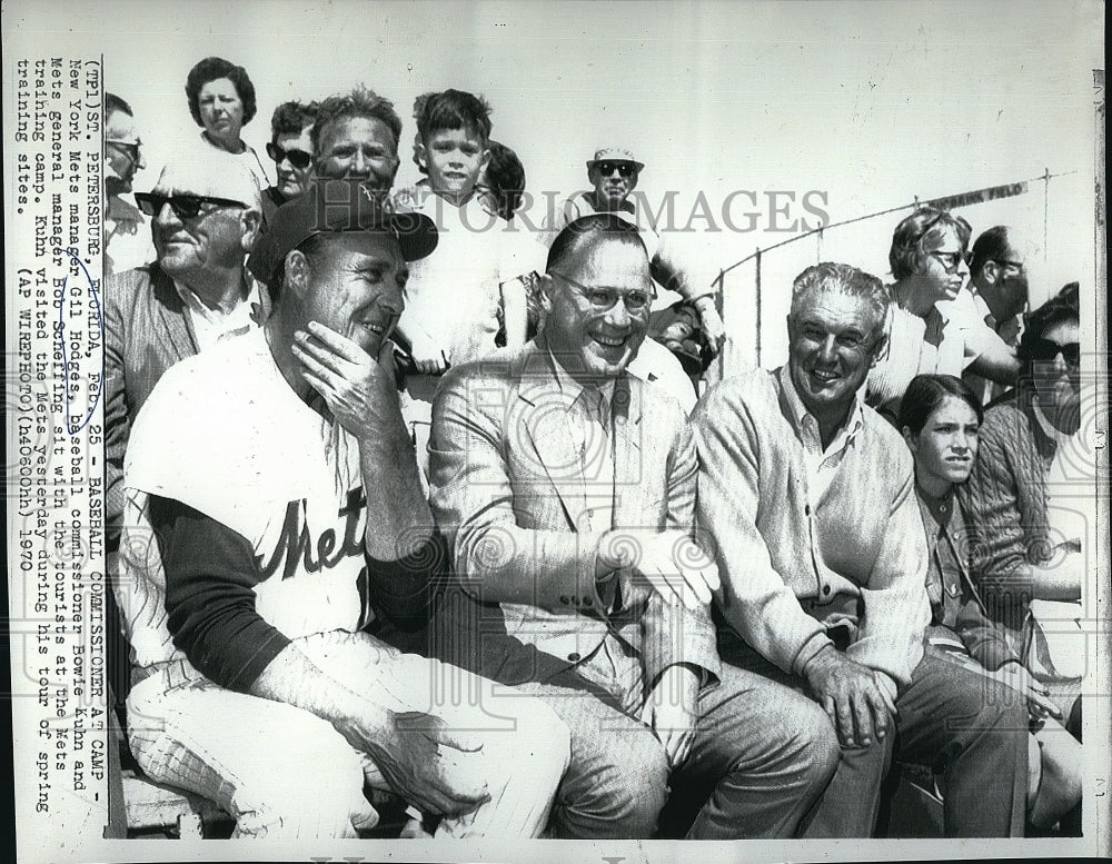 1970 Press Photo Ny Mets Manager Gil Hodges Baseball Comm Bowie Kuhn - Historic Images