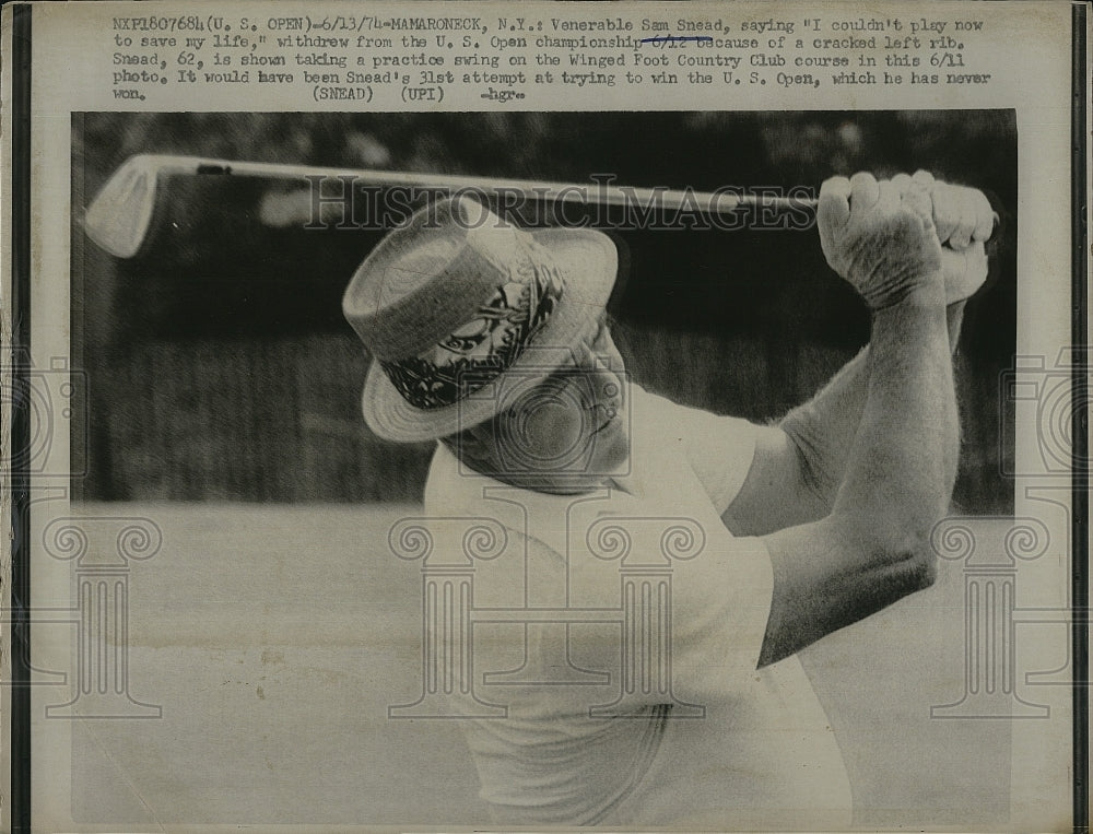 1974 Press Photo Sam Sneed Professional Golfer U.S. Open Championship Golf - Historic Images