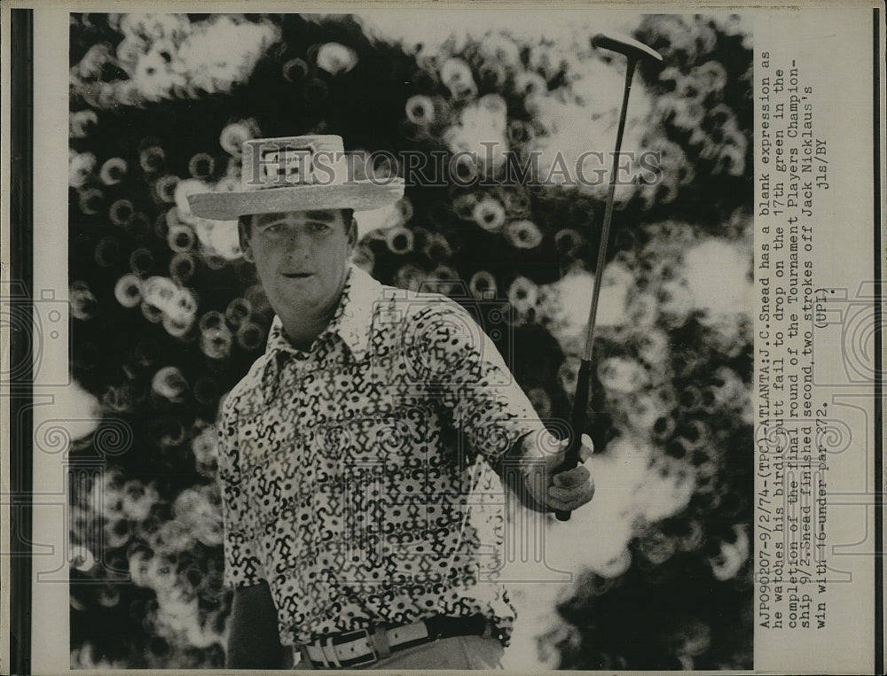 1974 Press Photo J.C. Snead Professional Golfer Tournament Players Championship - Historic Images