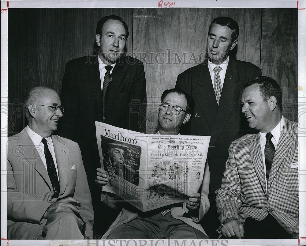 1957 Press Photo Mayor Robert Carr &amp; Al Hirshberg At Dinner In Orlando - Historic Images