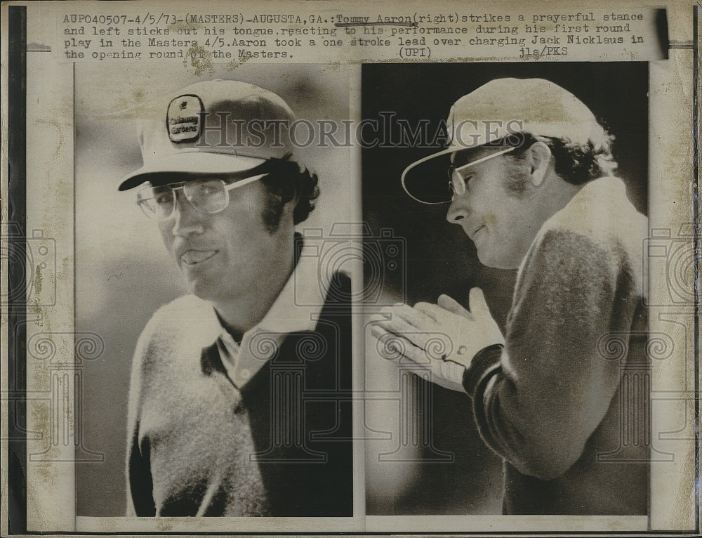 1973 Press Photo Tommy Aaron during first round play at the Masters - Historic Images