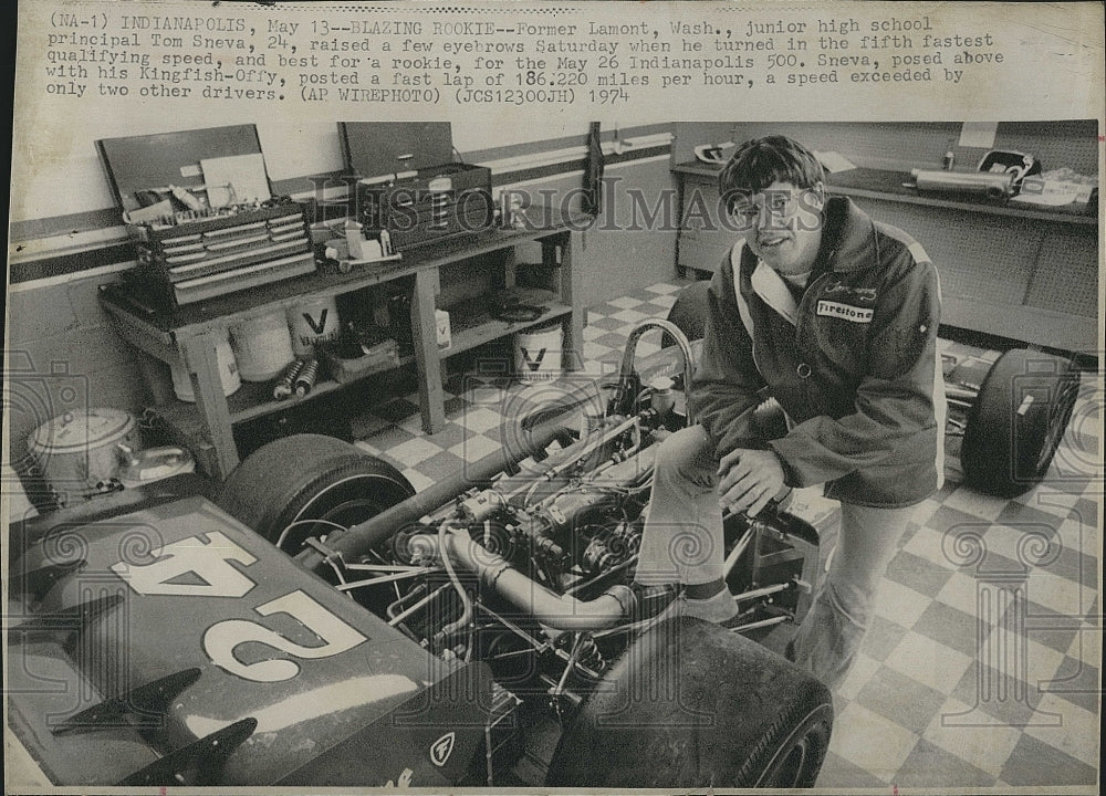 1974 Press Photo Tom Sneva of Motorsports Hall of Fame of America - Historic Images