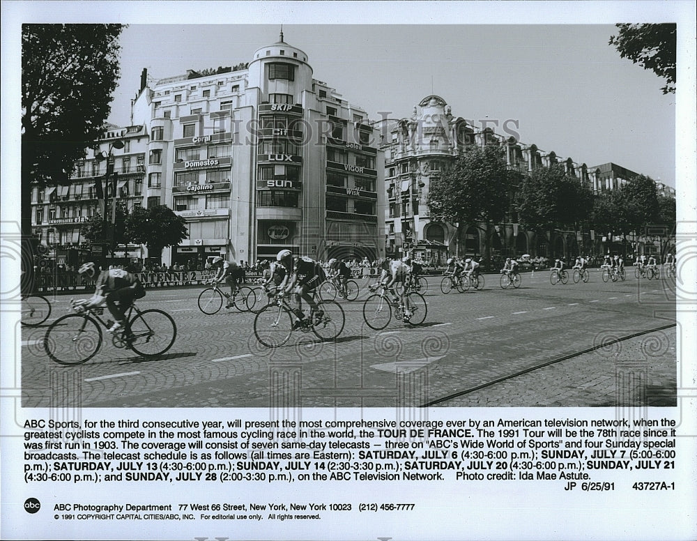 1991 Press Photo scene from 78th Tour de France bicycle race - Historic Images