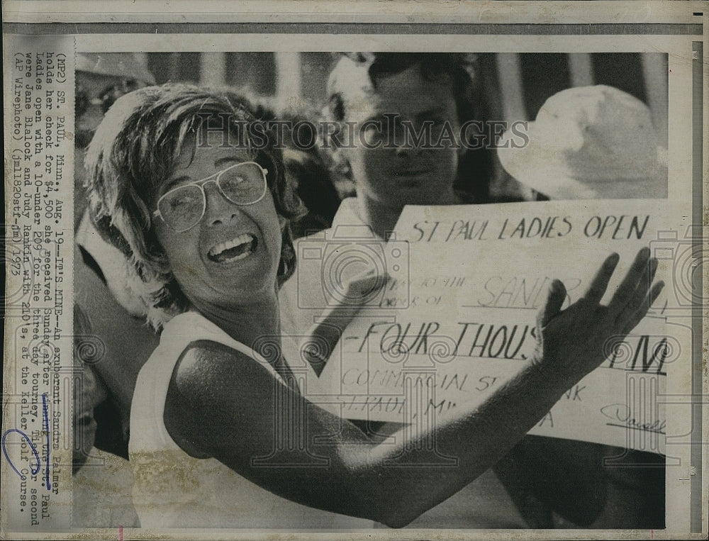 1973 Press Photo Sandra Palmer, winner of St. Paul Ladies Open Golf Tournament - Historic Images