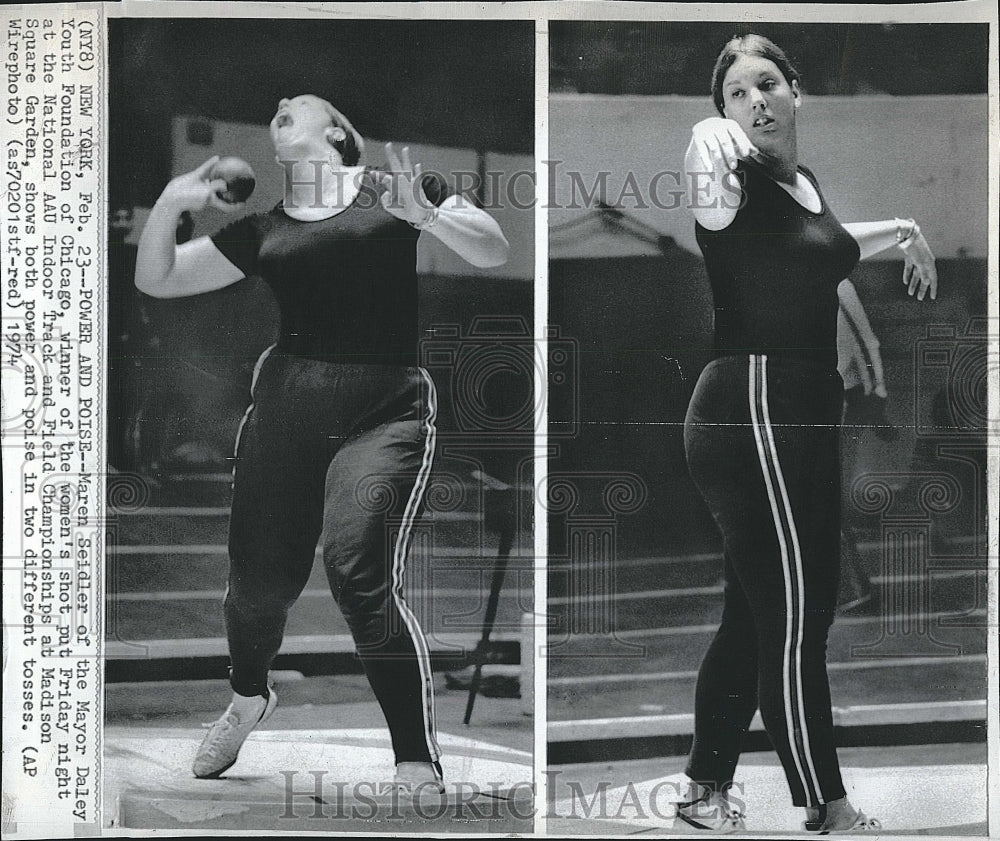 1974 Press Photo Track Runner Maren Seidler During Championship - Historic Images