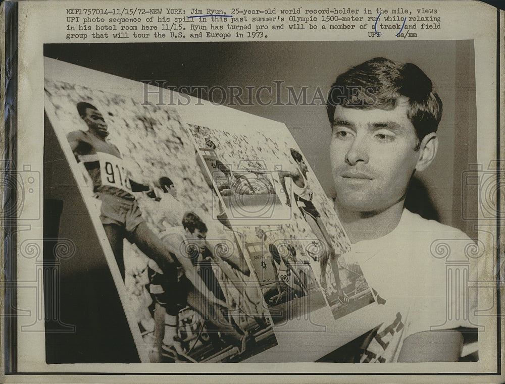 1972 Press Photo Olympic Track Runner Jim Ryun World Record Holder In Mile Race - Historic Images