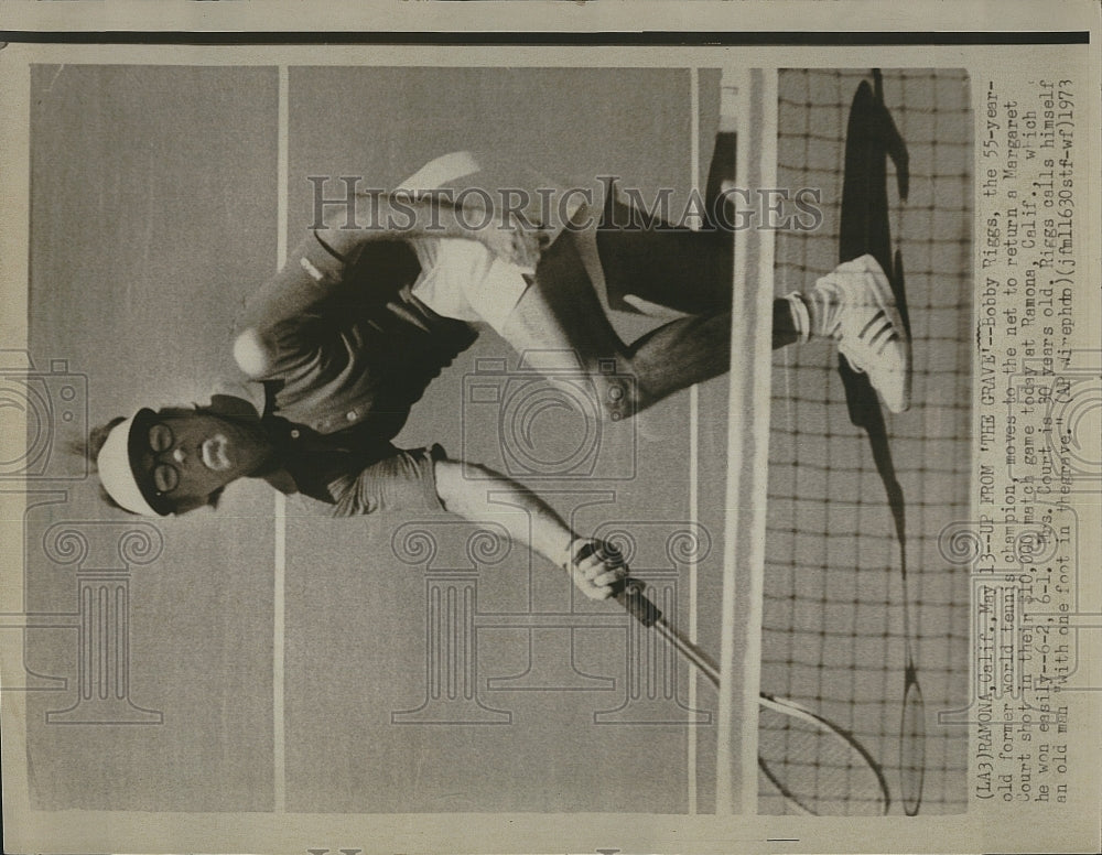 1973 Press Photo Tennis Player Bobby Riggs - Historic Images