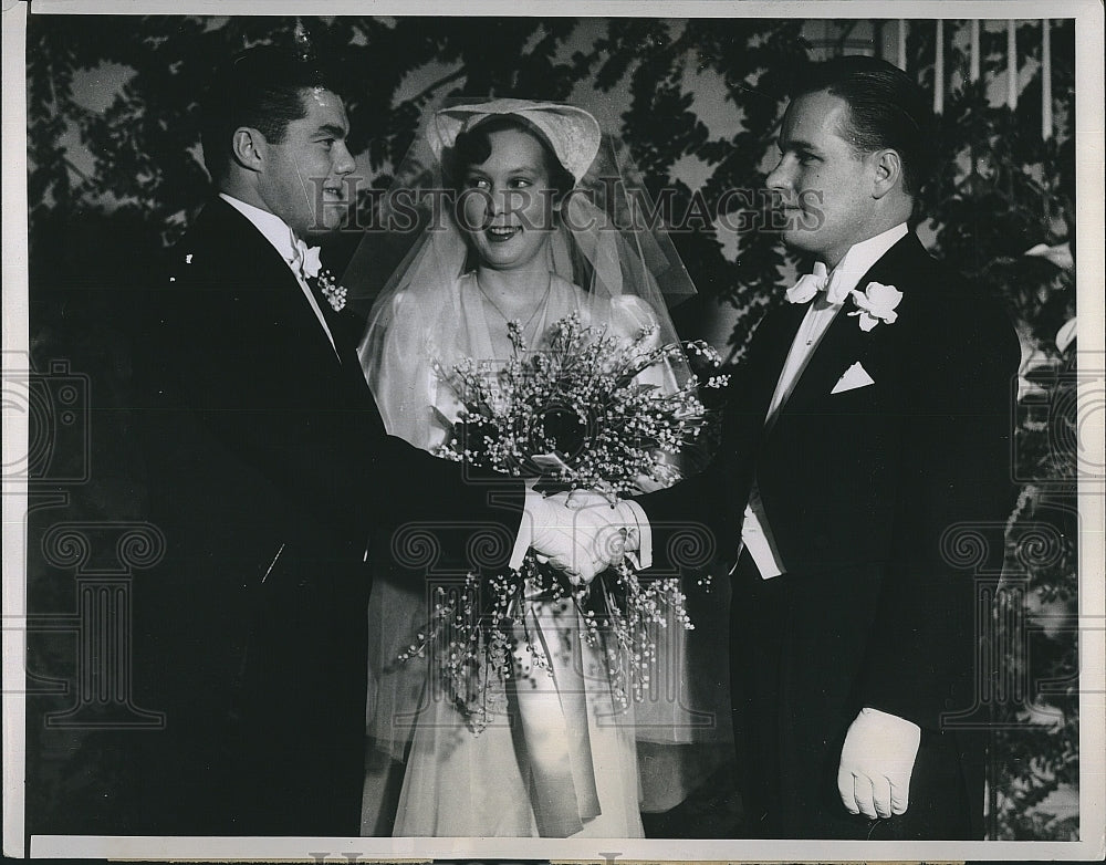 1936 Press Photo Golfer Lawson Little &amp; Dorothy Hurd During Wedding - Historic Images