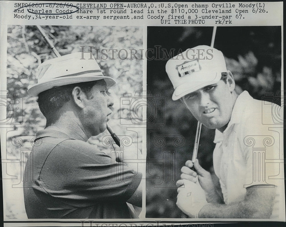 1969 Press Photo U.S. Open Champ Orville Moody &amp; Charles Coody In Cleveland Open - Historic Images