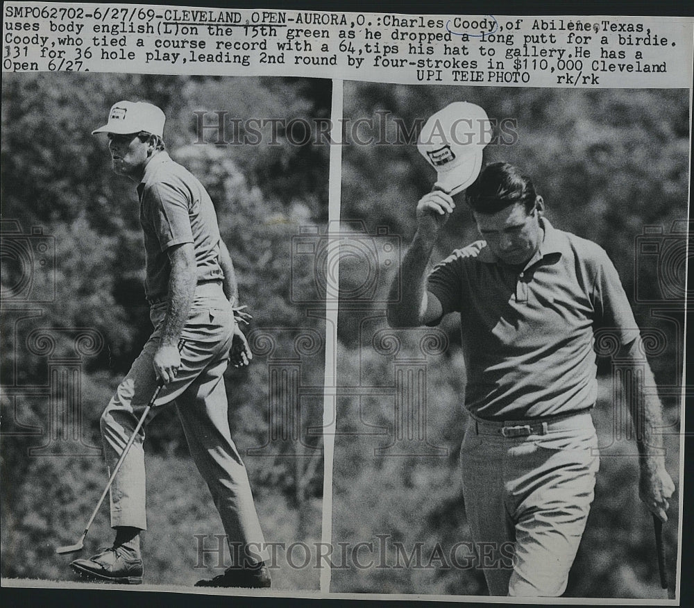 1969 Press Photo Charles Coody Plays In The Cleveland Open - Historic Images