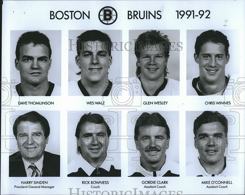 1994 Press Photo 1991-92 Boston Bruins Team, Coaches & Officers - Historic Images