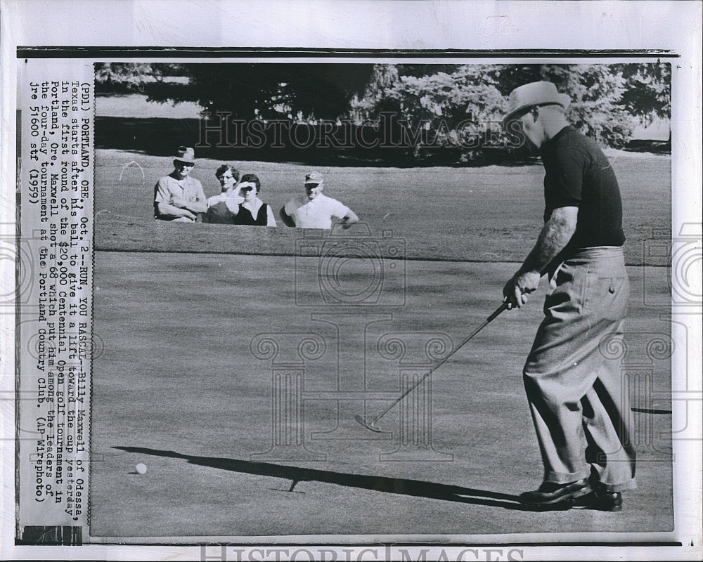 1959 Press Photo Billy Maxwell, Professional Golfer, Centennial Open Tournament - Historic Images