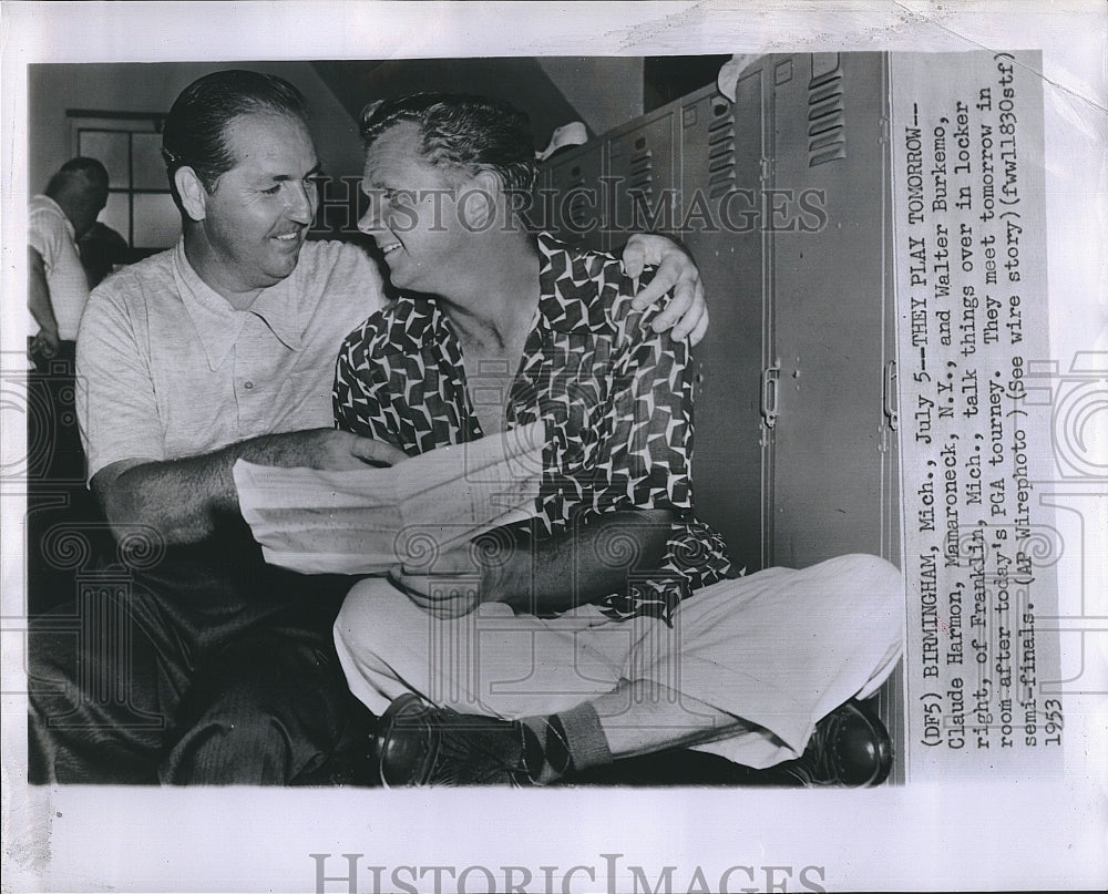 1953 Press Photo Claude Harmon, Walter Burkemo, Professional Golf Association - Historic Images