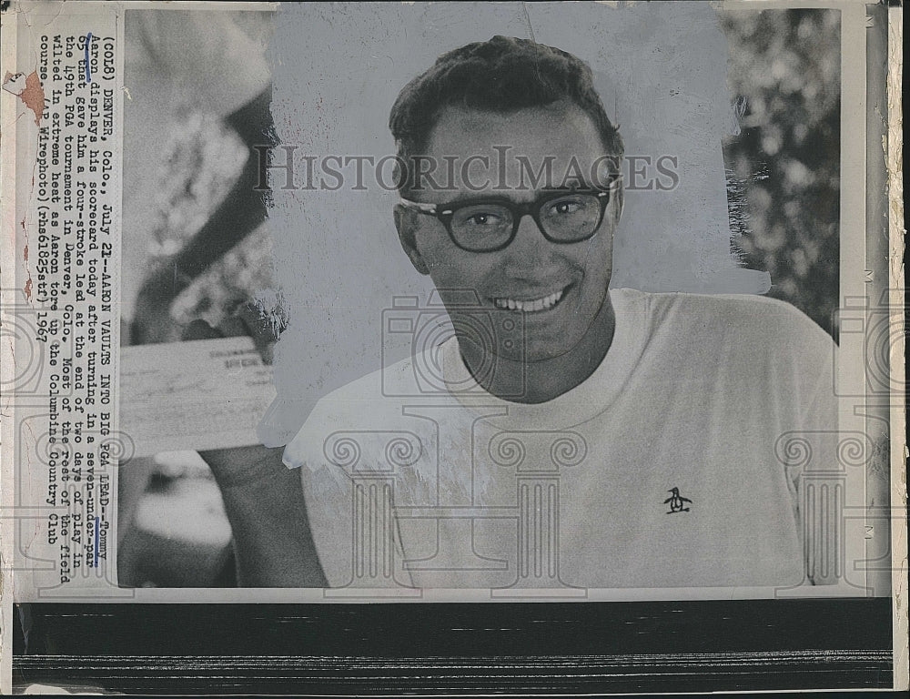 1967 Press Photo Golfer Tommy Aaron at 49th PGA in Denver, Colo. - Historic Images