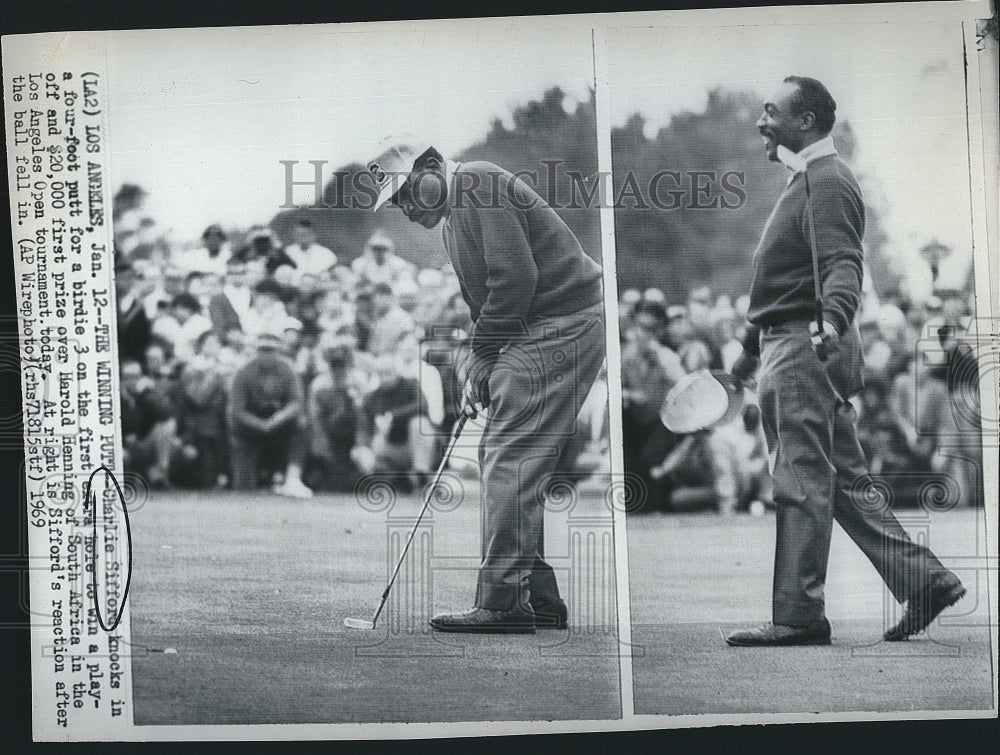 1969 Press Photo Golfer Charlie Sifford, Los Angeles Open Tournament - Historic Images