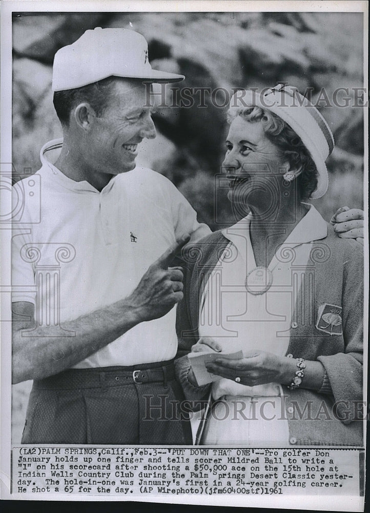 1961 Press Photo Golfer Don January and Mildred Ball - Historic Images