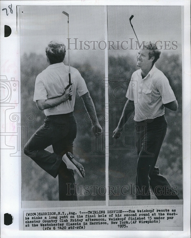 1975 Press Photo Tom Weiskopf Twirls His Golf Club At West-Chester Classic - Historic Images