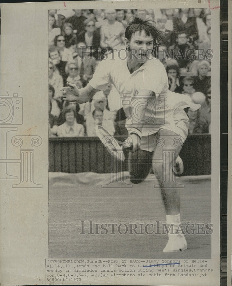 1973 Press Photo Tennis Player Jimmy Connors During Tournament - Historic Images