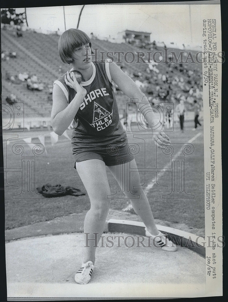 1967 Press Photo Track Runner Maren Seidler During Track Meet - Historic Images