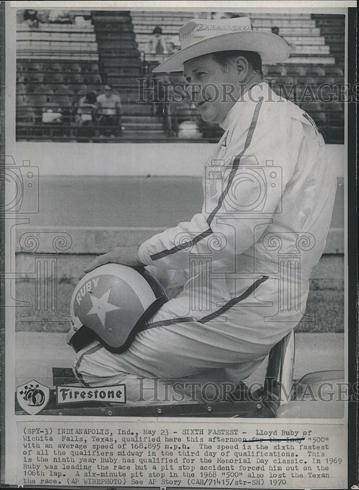 1970 Press Photo Race Car Driver Lloyd Ruby - Historic Images