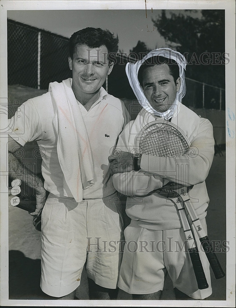 Press Photo Tennis Players Leslie Longhshore and Henri Rochon - Historic Images