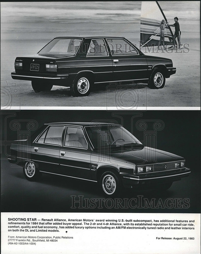 1983 Press Photo American Motors Renault Alliance - Historic Images