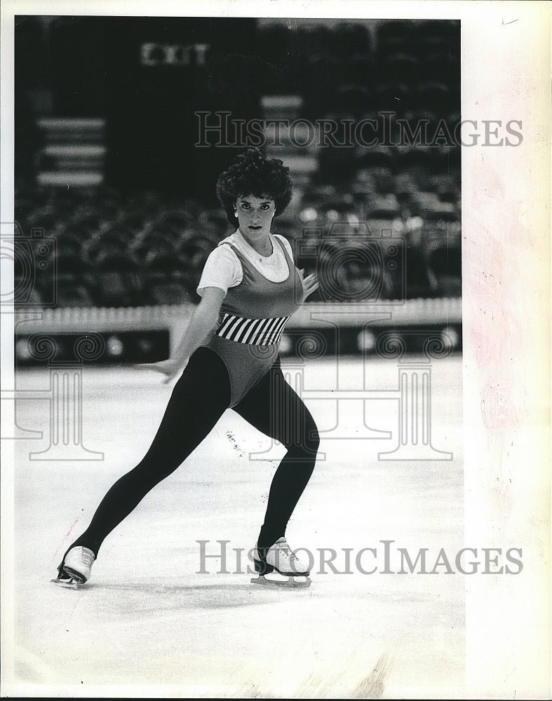 1986 Press Photo Heather Eberle auditioning for Walt Disney on Ice - Historic Images