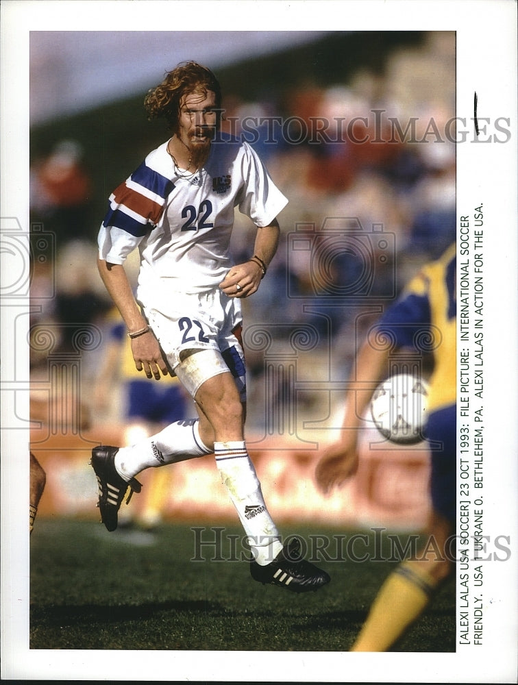 1993 Press Photo USA Soccer Player Alexi Lalas - Historic Images