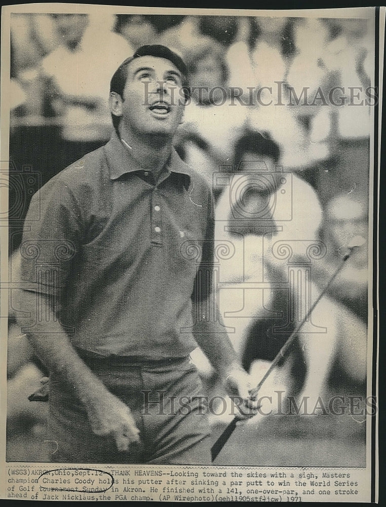 1971 Press Photo Master Champ Charles Cody in World series of Golf Tournament. - Historic Images