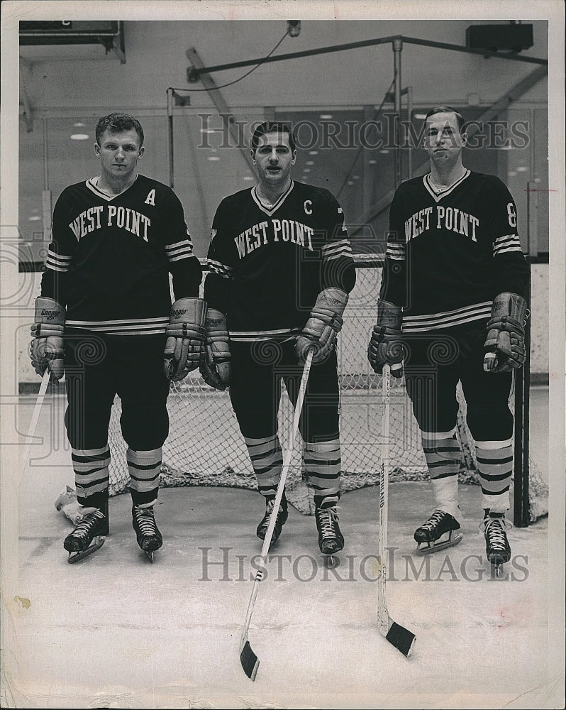 1969 Press Photo West Point Hockey Players Curran, Marhar &amp; Young - Historic Images