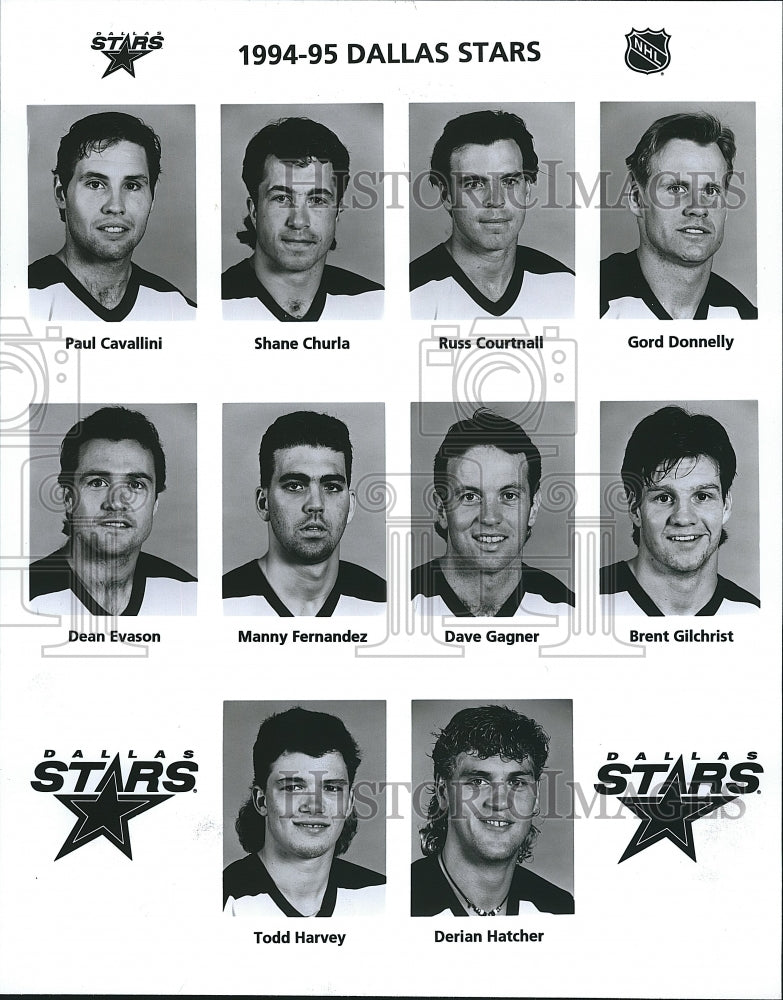 1995 Press Photo 1994-95 Dallas Stars Players - Historic Images