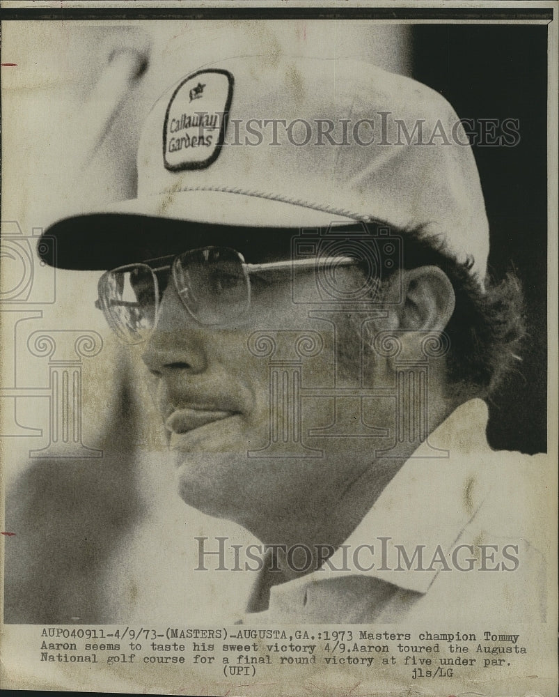 1973 Press Photo Masters Champion Tommy Aaron Wins Augusta National - Historic Images