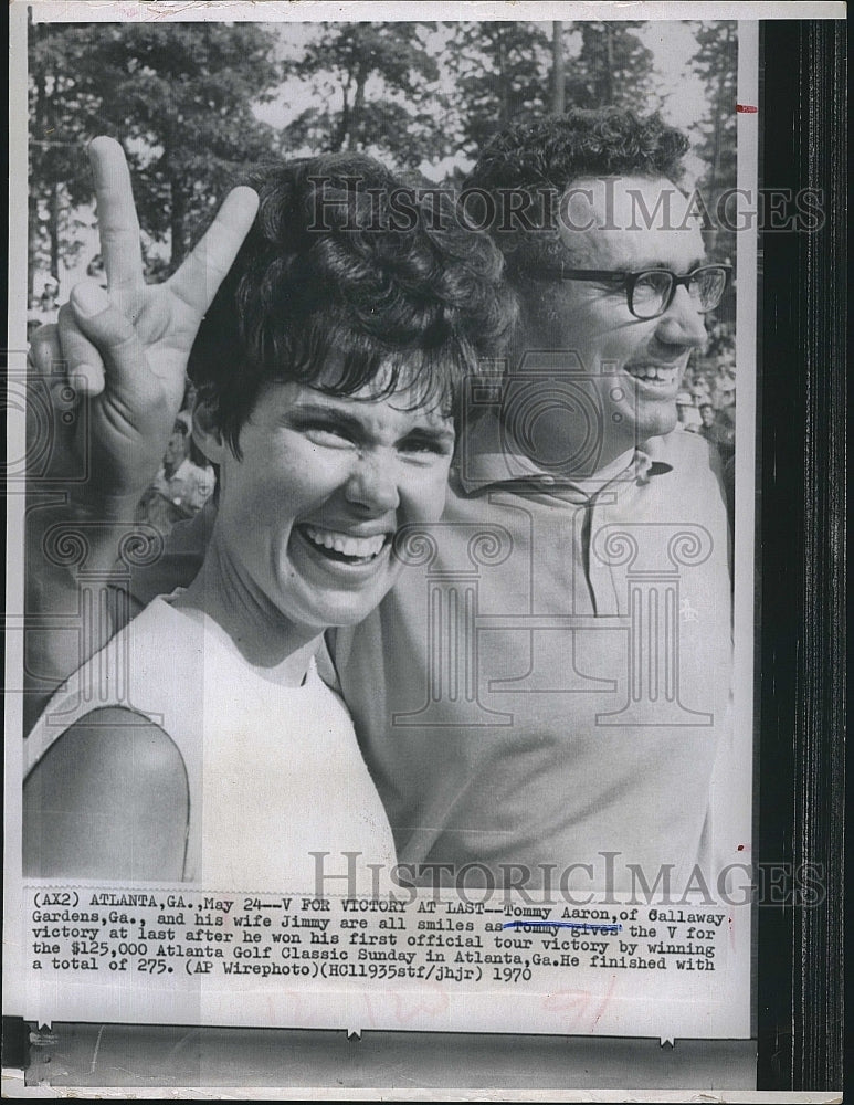 1970 Press Photo Tommy Aaron, wife Jimmy - Historic Images