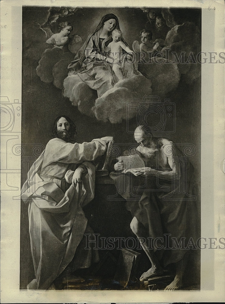 1922 Press Photo Painting "Madonna and Child Glorified by the Saints" - Historic Images