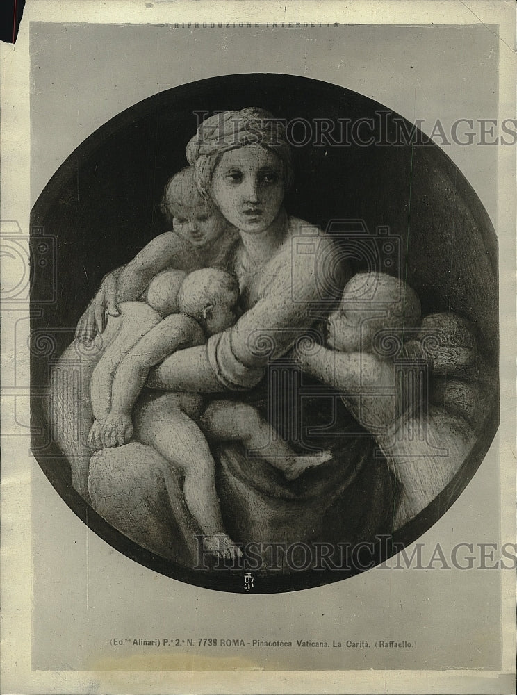 1922 Press Photo Painting &quot;Maternal Love&quot; by Raffaello - Historic Images