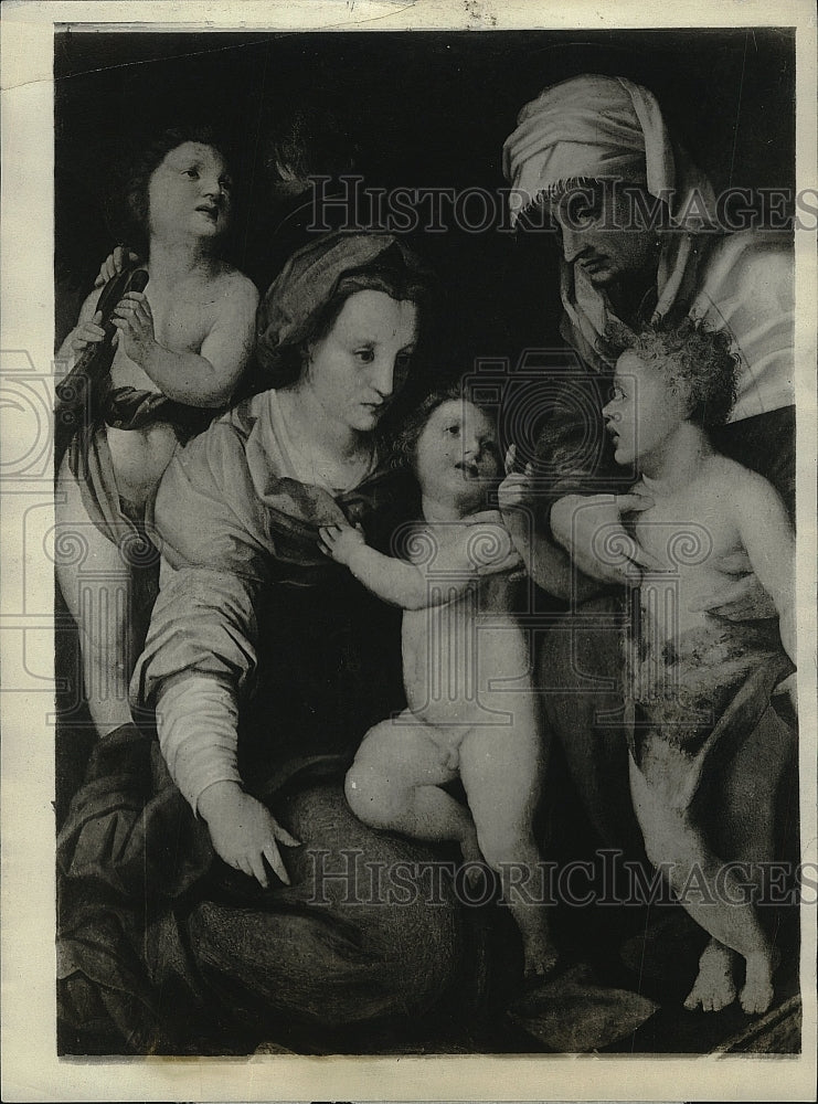 1922 Press Photo Painting "Holy Family" by Andrea del Sarto - Historic Images