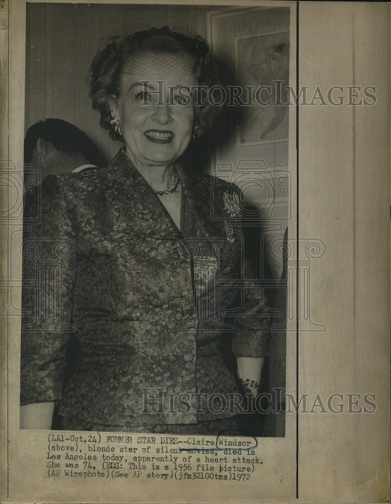 1956 Press Photo Claire Windsor, blonde star of silent movies - Historic Images