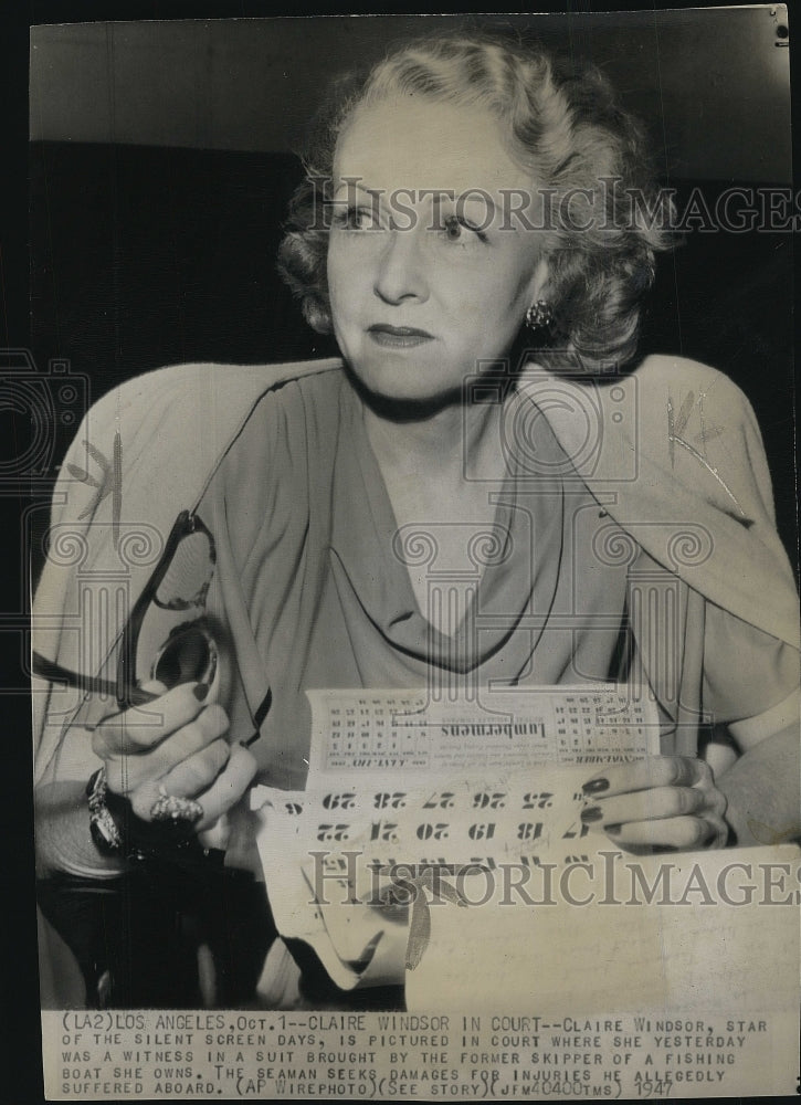 1947 Press Photo Claire Windsor, star of the silent screen - Historic Images