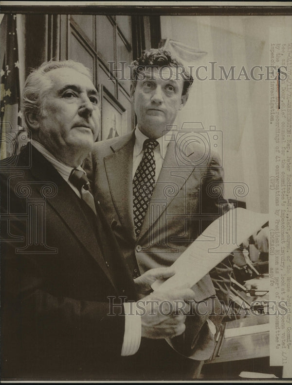 1974 Press Photo Rep Peter Rodino of N.J. & House Judiciary Comm. Doar ...