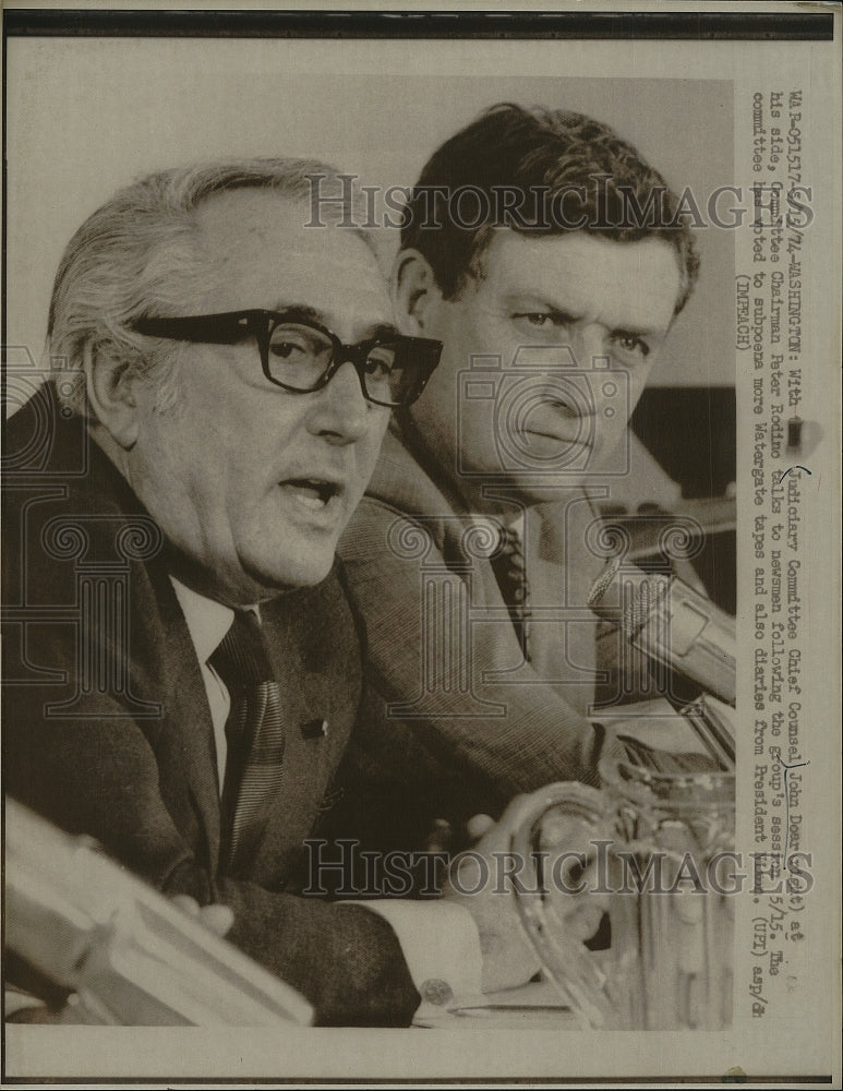 1974 Press Photo Rep Peter Rodino of N.J. &amp; House Judiciary Comm.John  Doar - Historic Images