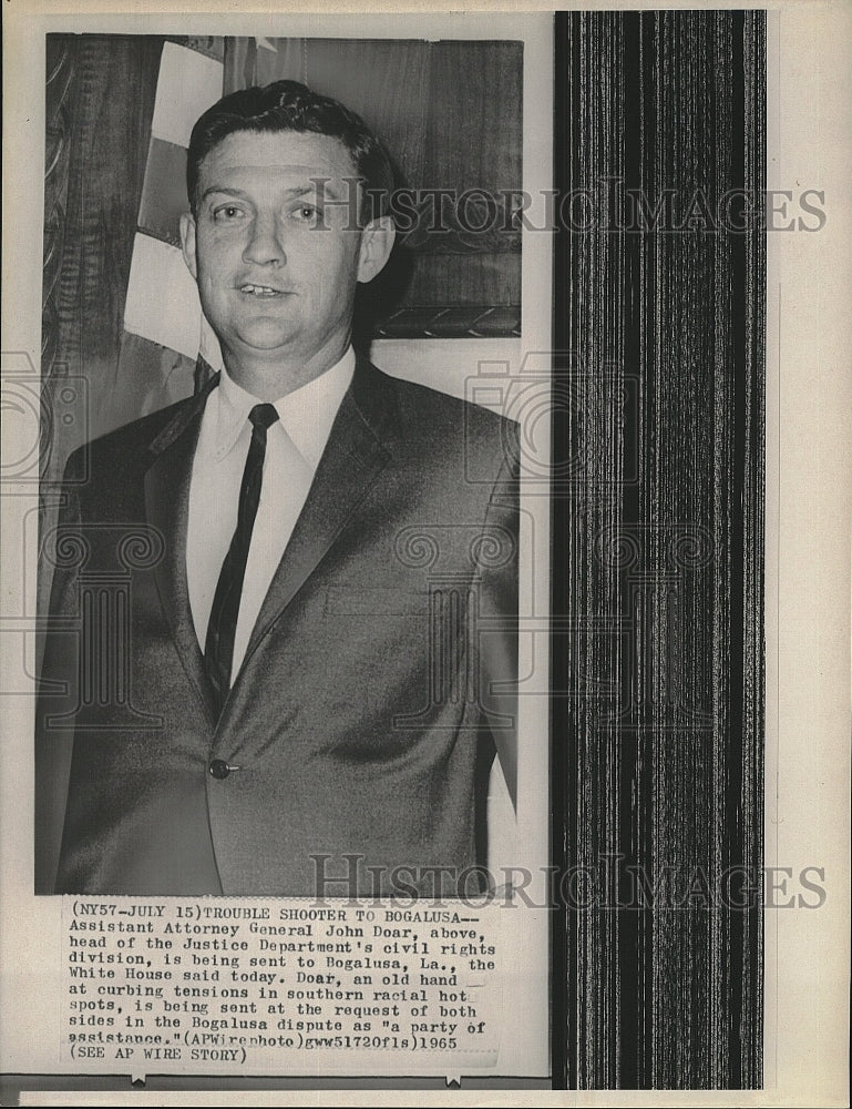 1965 Press Photo John Doar, Head of Justice Dept. of Civil Rights Division. - Historic Images
