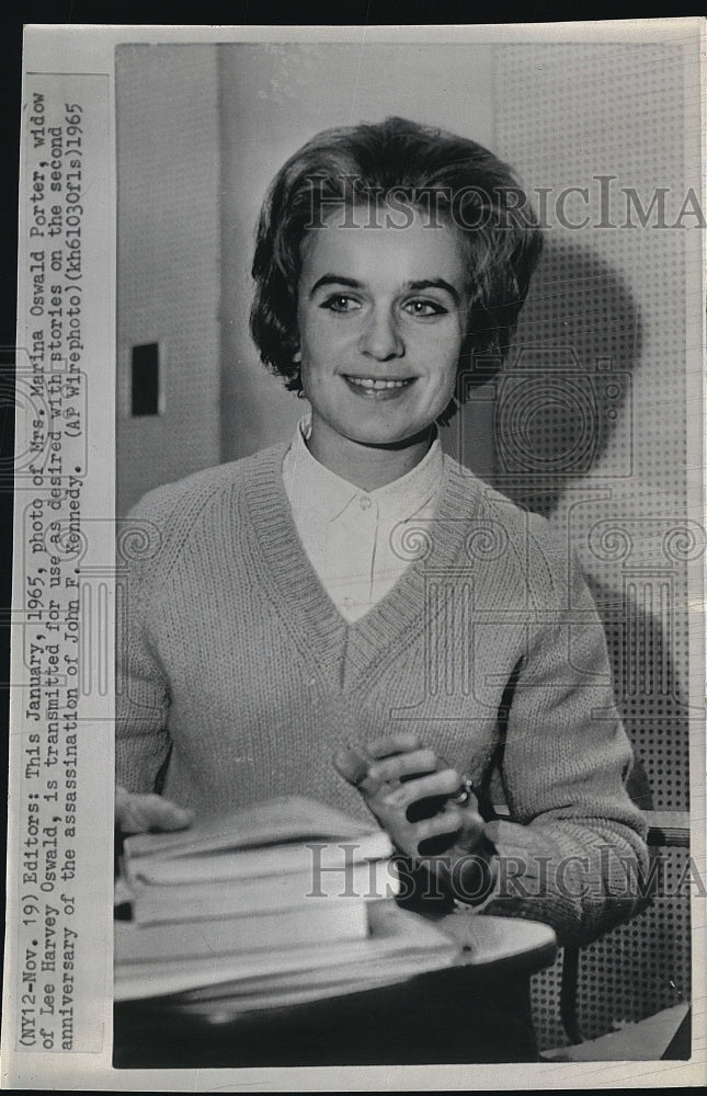 1965 Press Photo Marina Oswald  Porter, widow of Pres.Kennedy Assassin. - Historic Images