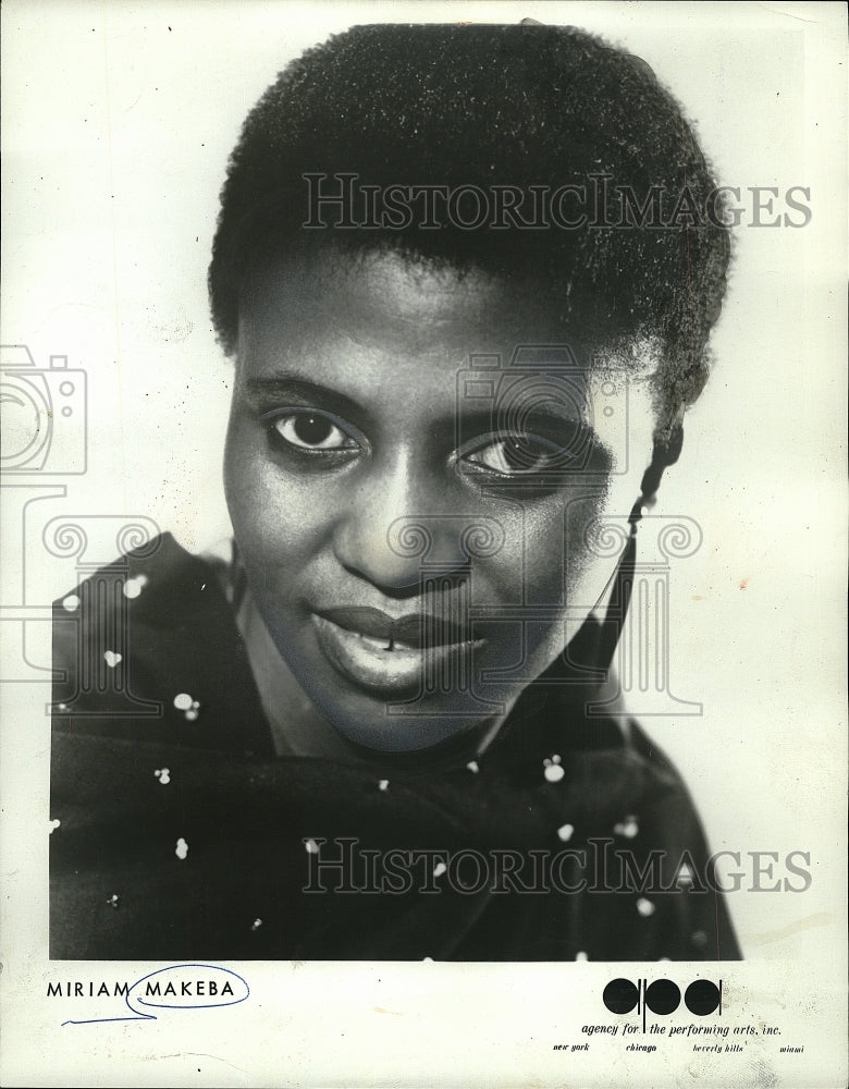 Press Photo Miriam Makeba South African Singer Songwwriter Folk Pop Jazz - Historic Images